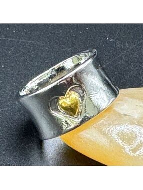 Silver Tone Boho Heart Band Ring #818